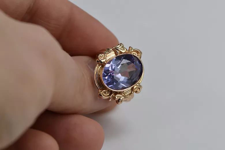 Vintage Schmuck Ring Alexandrit Sterling Silber rosévergoldet vrc100rp